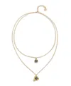 Unode50 18k Gold Plated Double-strand Necklace With Heart Square Charms In Gold