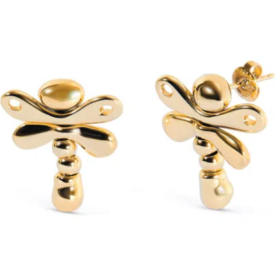 Unode50 18k Gold-plated Dragonfly Earrings