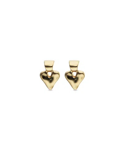 Unode50 18k Gold Plated Heart Shaped Earrings In Neutral
