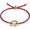 Unode50 18k Gold-plated Mauve Thread Bracelet With Shell Pearl Accessory In Gold
