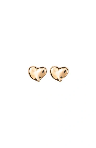 Unode50 18k Gold-plated Medium Sized Heart Shaped Earrings