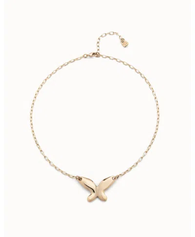 Unode50 18k Gold Plated Metal Alloy Chain With Central Butterfly