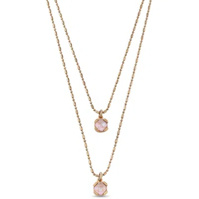 Unode50 18k Gold Plated Metal Alloy Double Chain Necklace