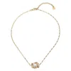 Unode50 18k Gold Plated Metal Alloy Double Moon Bead Necklace With Thin Chain In Gold