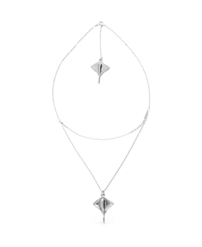 Unode50 18k Gold Plated Metal Alloy Double Short Chain Pendant With Stingray In Metallic
