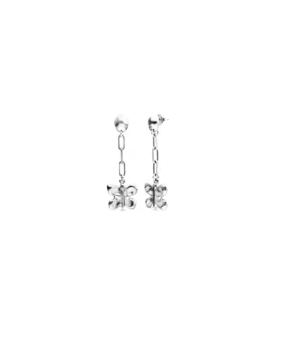 Unode50 18k Gold Plated Metal Alloy Long Butterfly Earrings In Metallic