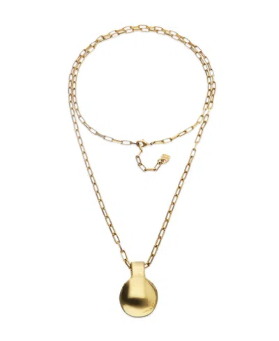 Unode50 18k Gold Plated Metal Alloy Long Necklace With Big Ball