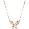 Unode50 18k Gold Plated Metal Alloy Necklace With Small Link Chain And Medium Size Center Butterfly In Gold