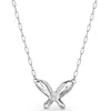 Unode50 18k Gold Plated Metal Alloy Necklace With Small Link Chain And Medium Size Center Butterfly In Silver