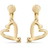 Unode50 18k Gold-plated Nailed Heart Shaped Earrings In Gold