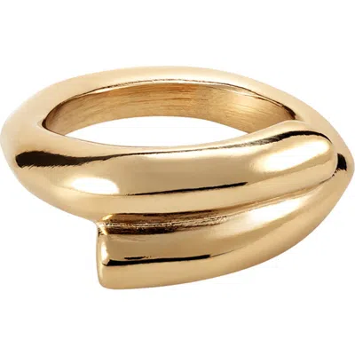 Unode50 18k Gold-plated Tubular Shaped Ring Closed