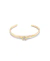 Unode50 18k Gold-plated White Cubic Zirconia Metal Alloy Rigid Bracelet In Gold