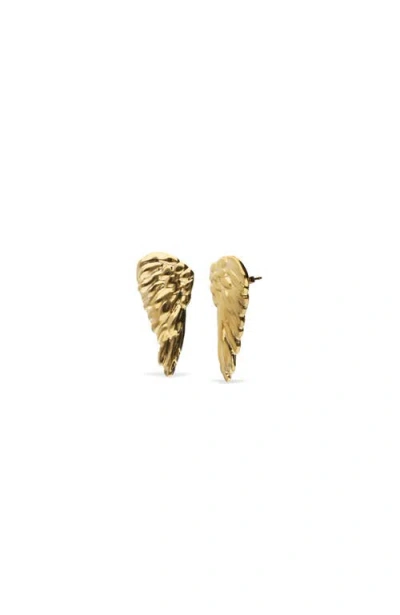 Unode50 18k Gold-plated Earrings In The Shape Of Wings