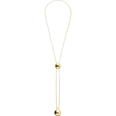 Unode50 18k Gold-plated Necklace With Height-adjustable Chain With Two Weights In Burgundy