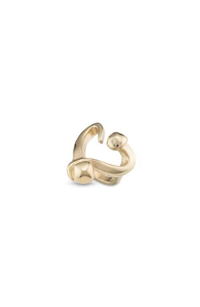 Unode50 18k Gold-plated Open Ring With A Nailed Heart Design