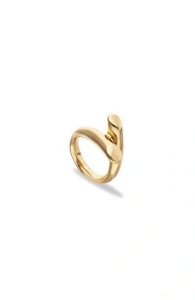 Unode50 18k Gold-plated Ring In The Shape Of Tubes