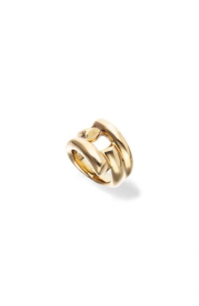 Unode50 18k Gold-plated Ring With Open Tubes