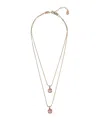 Unode50 18k Gold-plated Pink Necklace With 2 Pink Crystals In Gold