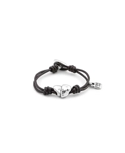 UNODE50 UNODE50 ADJUSTABLE LEATHER HEART BRACELET