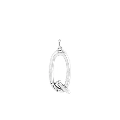 Unode50 Alphabetical Metal Pendant Charms In Silver Q