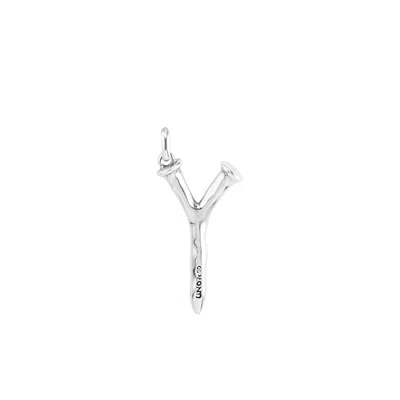 Unode50 Alphabetical Metal Pendant Charms In Silver Y