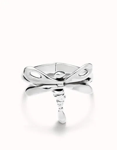 Unode50 Bangle Bracelet With A Dragonfly In Metallic