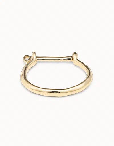 Unode50 Bangle Bracelet With A Shackle Shaped Clasp In Gold