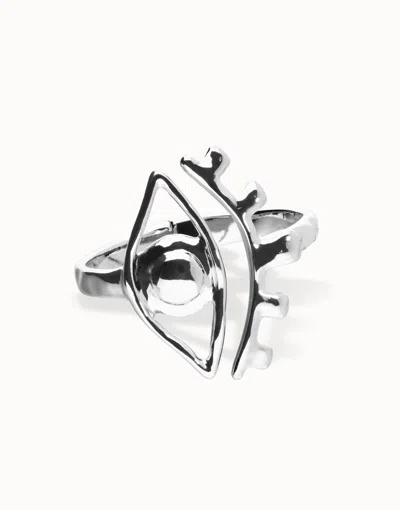 Unode50 Bangle Bracelet With A Striking Central Eye In Metallic