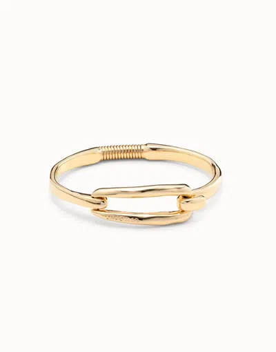 Unode50 Bangle Bracelet With Buckle In Gold