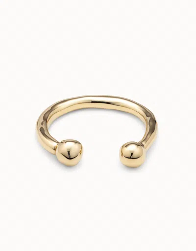 Unode50 Bangle Bracelet With Double Ball In Gold