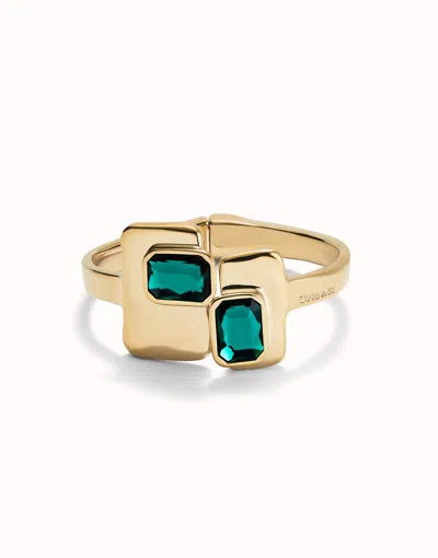 Unode50 Bangle Bracelet With Green Crystals