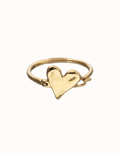 Unode50 Bangle Bracelet With Heart Detail In Gold