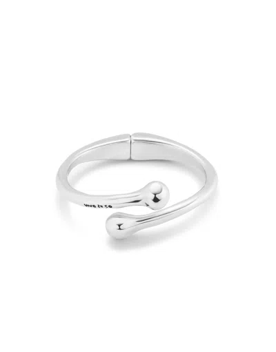 Unode50 Bangle Bracelet With Inner Spring In Silver