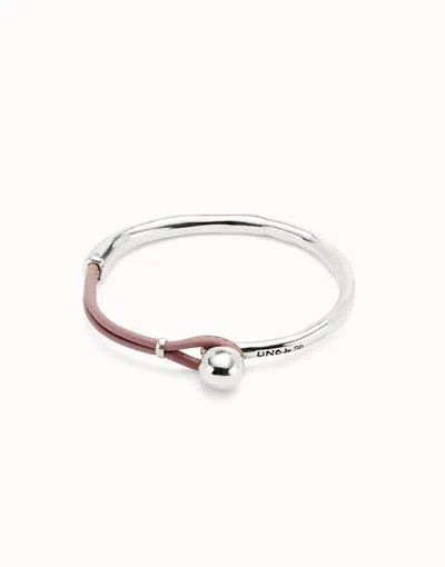 Unode50 Bangle Bracelet With Lilac Leather In Purple