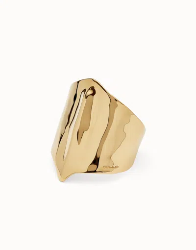 Unode50 Bangle Bracelet With Manta Ray Structure In Gold