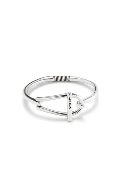 Unode50 Bangle Bracelet With Medium Sized Link In Silver