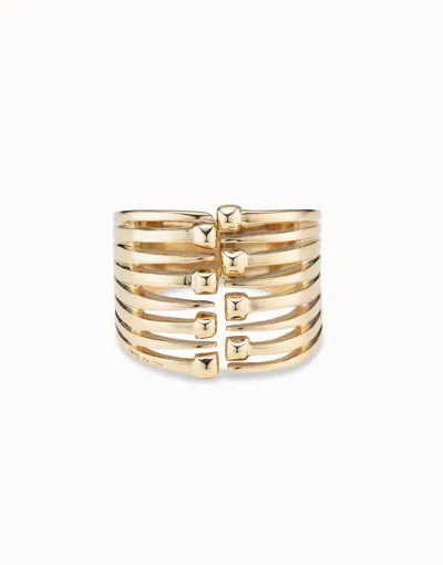 Unode50 Bangle Bracelet With Multiple Nail Heads In Gold
