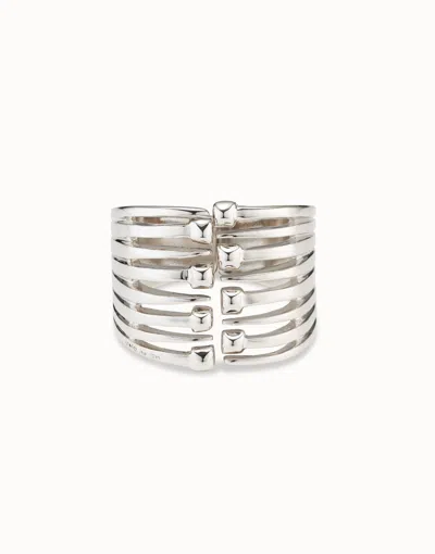 Unode50 Bangle Bracelet With Multiple Nail Heads In Silver