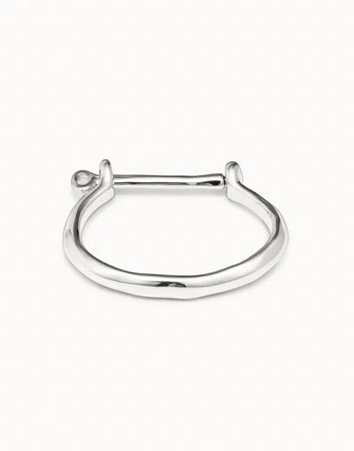 Unode50 Bangle Bracelet With Shackle‑style Clasp In Silver