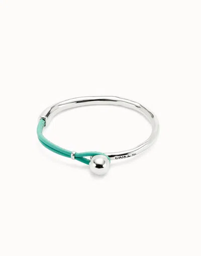 Unode50 Bangle Bracelet With Turquoise Leather In Blue