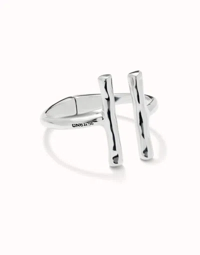 Unode50 Bangle Bracelet With Two Long Tubes In Metallic