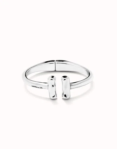 Unode50 Bangle Bracelet With Two Tubes In Silver
