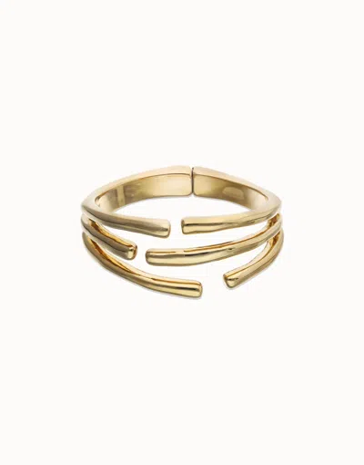 Unode50 Bangle With Multiple Intertwined Organic Shapes. In Gold
