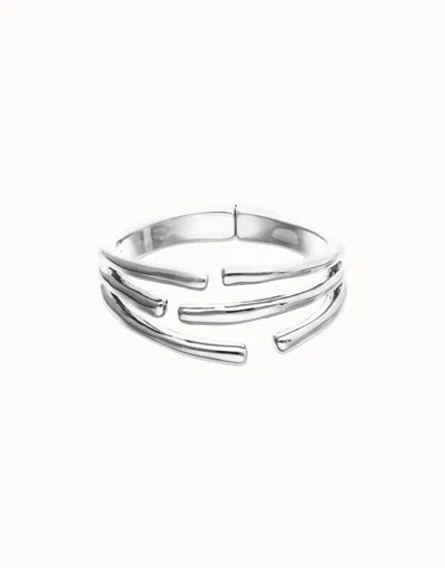 Unode50 Bangle With Multiple Intertwined Organic Shapes. In Silver