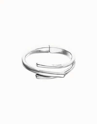 Unode50 Bangle With Three Intertwined Organic Shapes In Silver