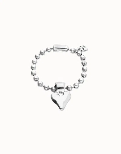 Unode50 Bead Bracelet With Heart Detail In Silver