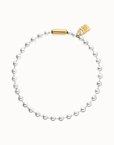 Unode50 Bead Necklace With Contrasting Accents In Metallic