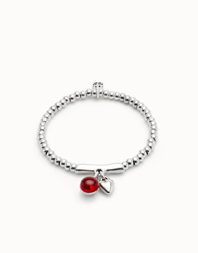 Unode50 Beaded Bracelet With Red Murano Glass