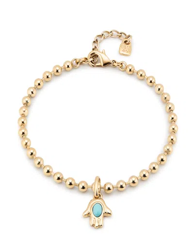 Unode50 Beaded Charm Anklet In Silver