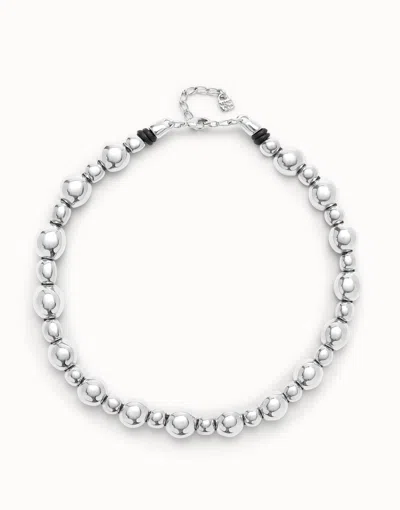 Unode50 Beaded Short Necklace In Silver